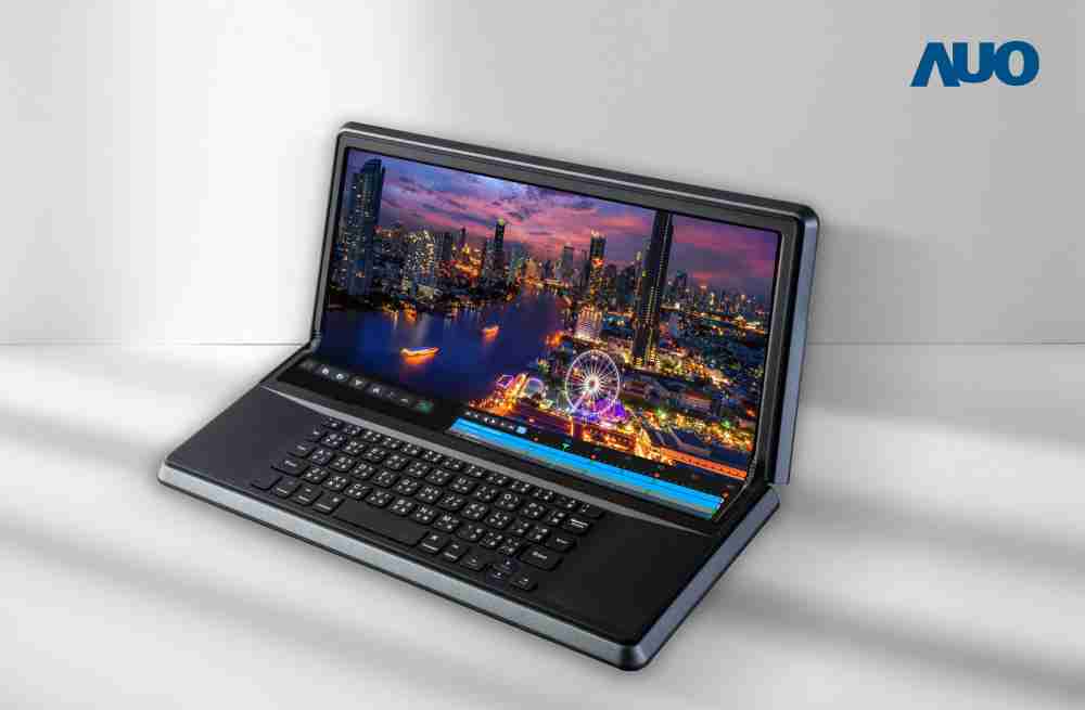 人生就是博14.6吋Micro LED折迭显示屏幕，，搭配半径4mm的弯折绞炼，，，，以及高画素、、、、高亮度、、、高对比度的显示技术特点，，即便在大视角下仍保有绝佳色相与亮度