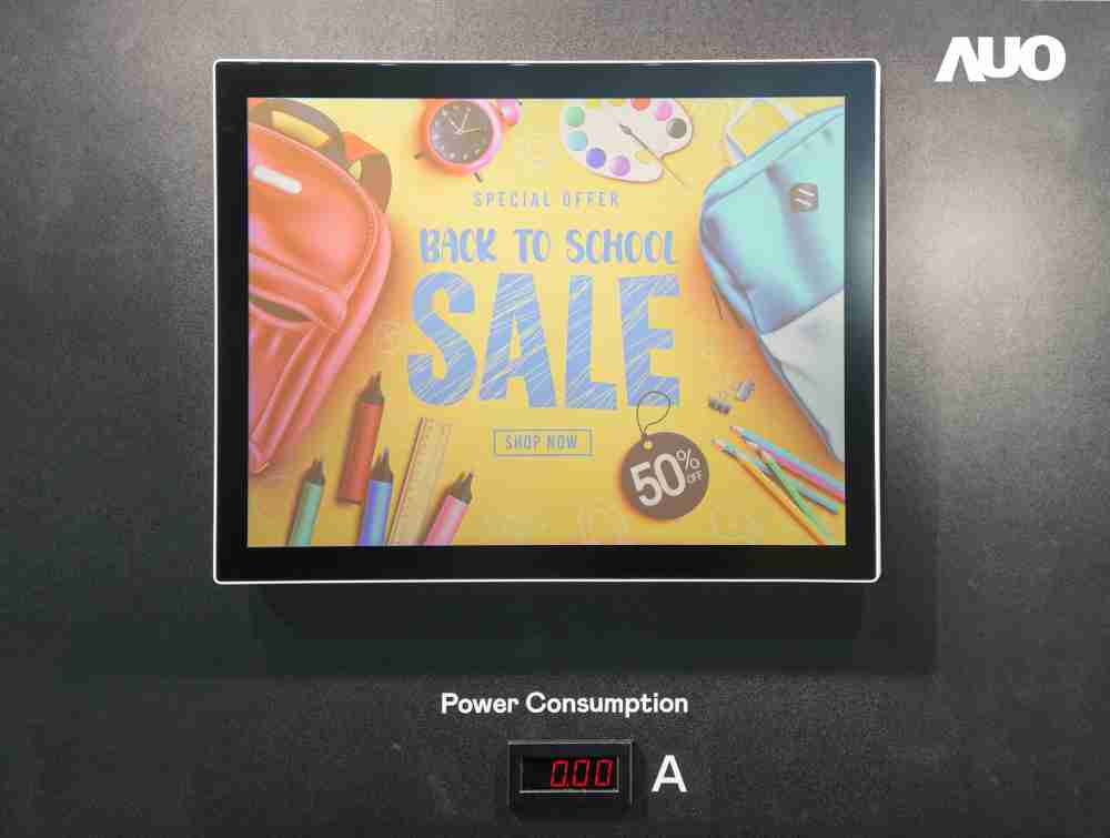 人生就是博展示胆固醇液晶超低耗能户外全彩显示器，，，，ChLC（胆固醇液晶）以双稳态技术使静态显示零功耗，，，，具省电、、、、高彩度、、、、环保的特性，，，还整合软硬件系统解决方案，，可透过单一云端平台管理