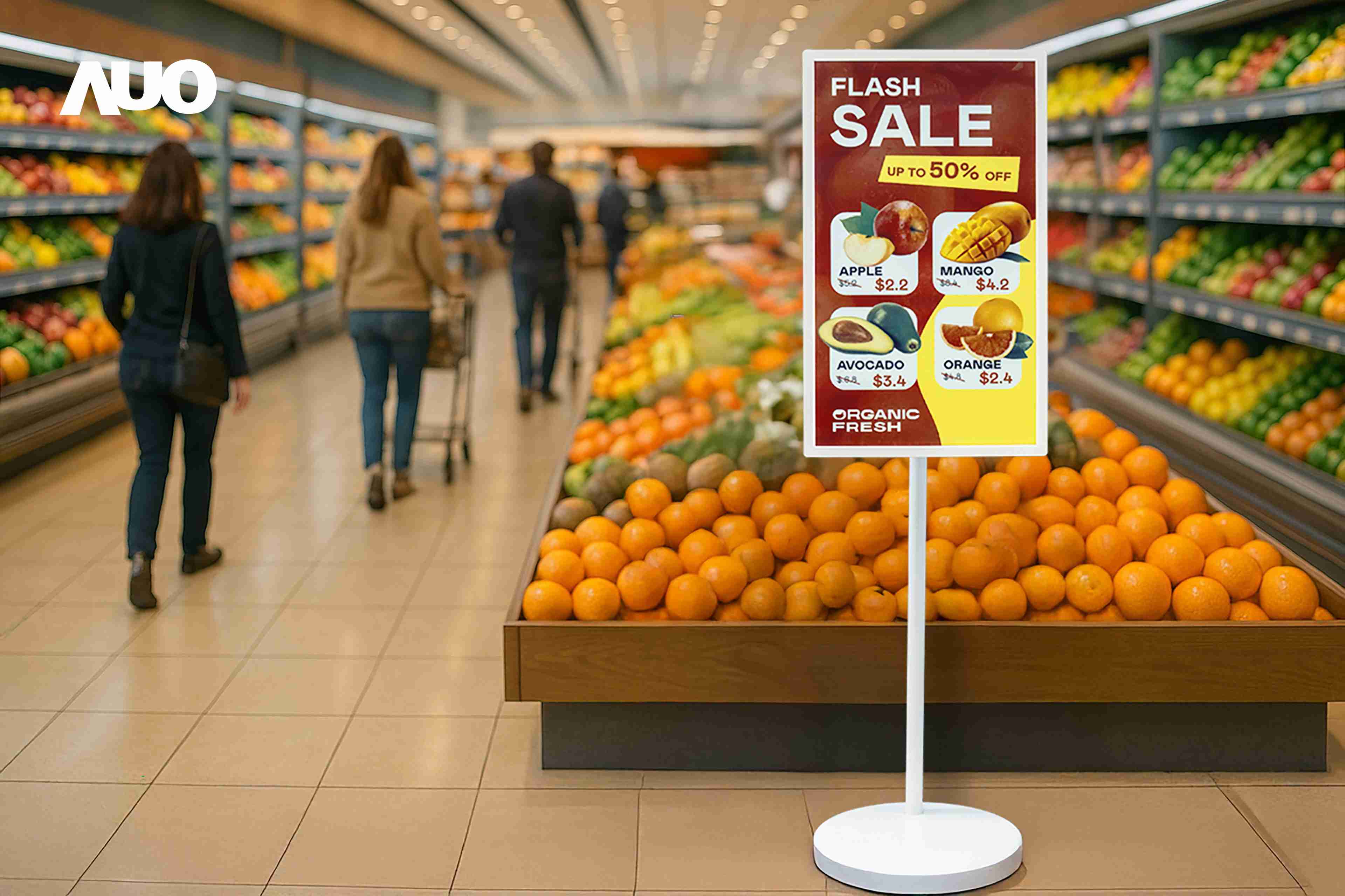 达擎首亮相低功耗、、全彩的〝aecoPost电子纸解决方案〞，，，，仅在更新画面时需要微量的电力驱动，，，无需布建电线的便捷设计，，，使其可灵活应用、、随意置放，，，并可透过云端或行动装置app，，轻松管理及排程广告内容，，，，晋升店头营销利器。。